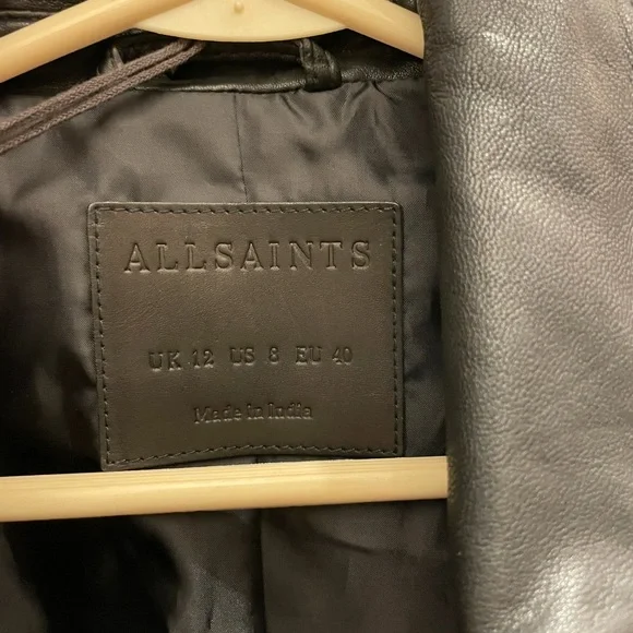 ALLSAINTS CATCH LEATHER BIKER JACKET - Picture 6 of 11